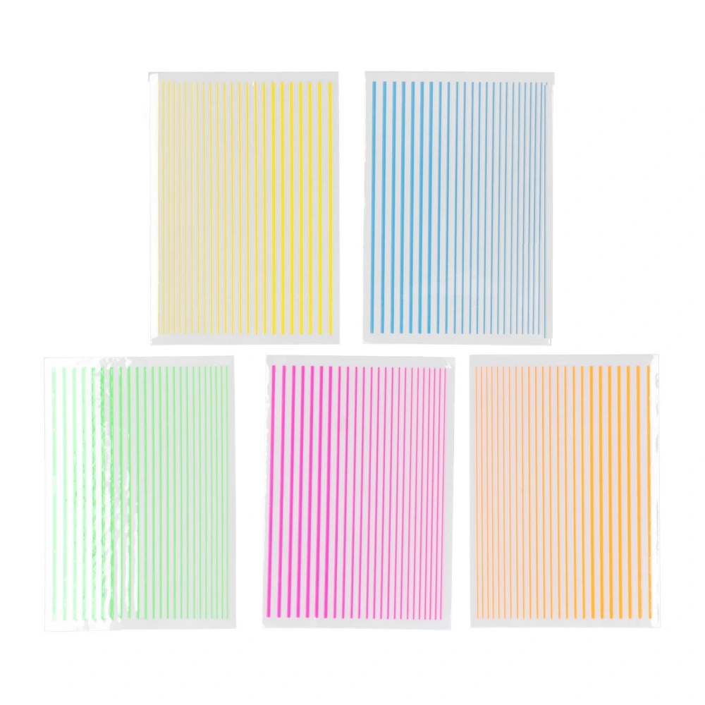 5pcs Nail Stripe Sticker Nails Art Striping Tapes Line Fingernail DIY Manicure Decoration