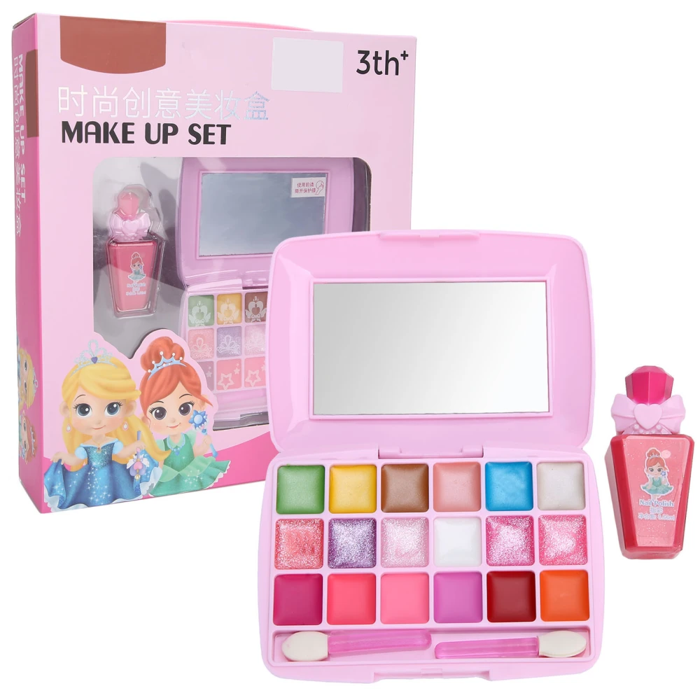 Fashionable Children Makeup Tool Set Eye Shadow Blusher Lip Gloss Girl Pretend Play Toy