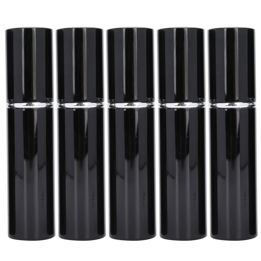 Aluminum Refillable Perfume Spray Bottle Portable Empty Perfume Atomizer 10ml x 5pcsBlack