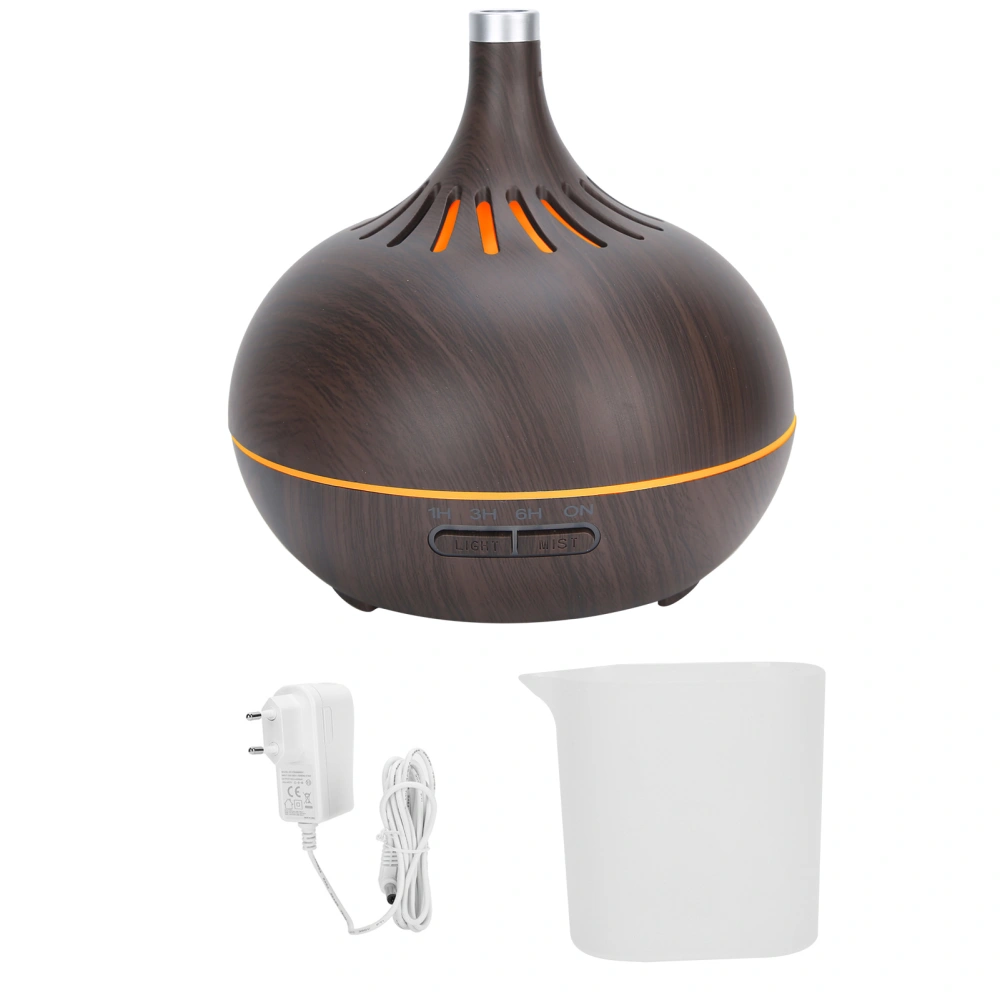 Wood Grain Home Humidifier Ultrasonic Aroma Diffuser with LED Light 400ml (110-240V)EU Plug