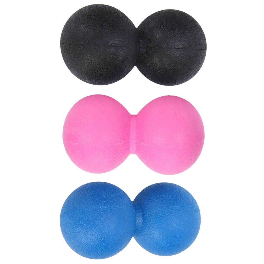 TPR Yoga Massage Ball Muscle Relax Portable Fitness Body Fascia Exercise Ball Set(Black Rose Red Blue ) Noir + Rose Rouge + Bleu