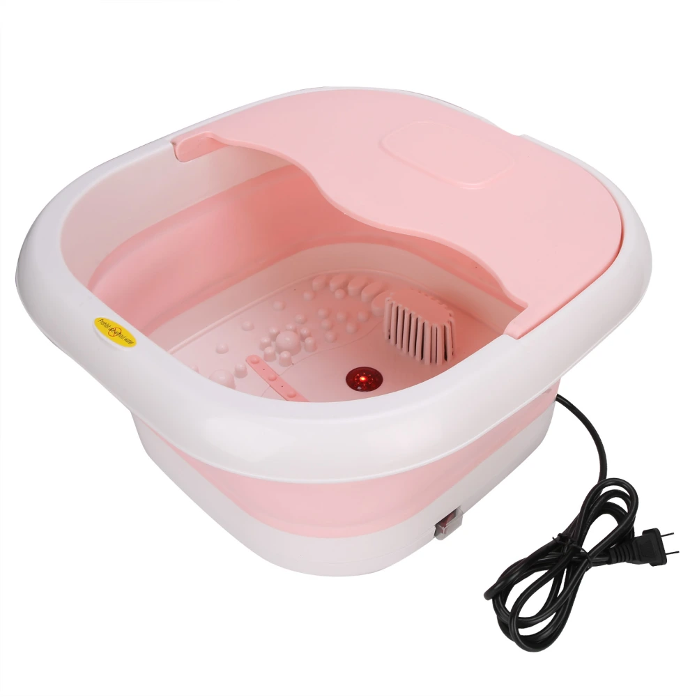 Foot Spa Massager Constant Temperature Red Light Therapy Folding Foot Bath BarrelPink US Plug 110V