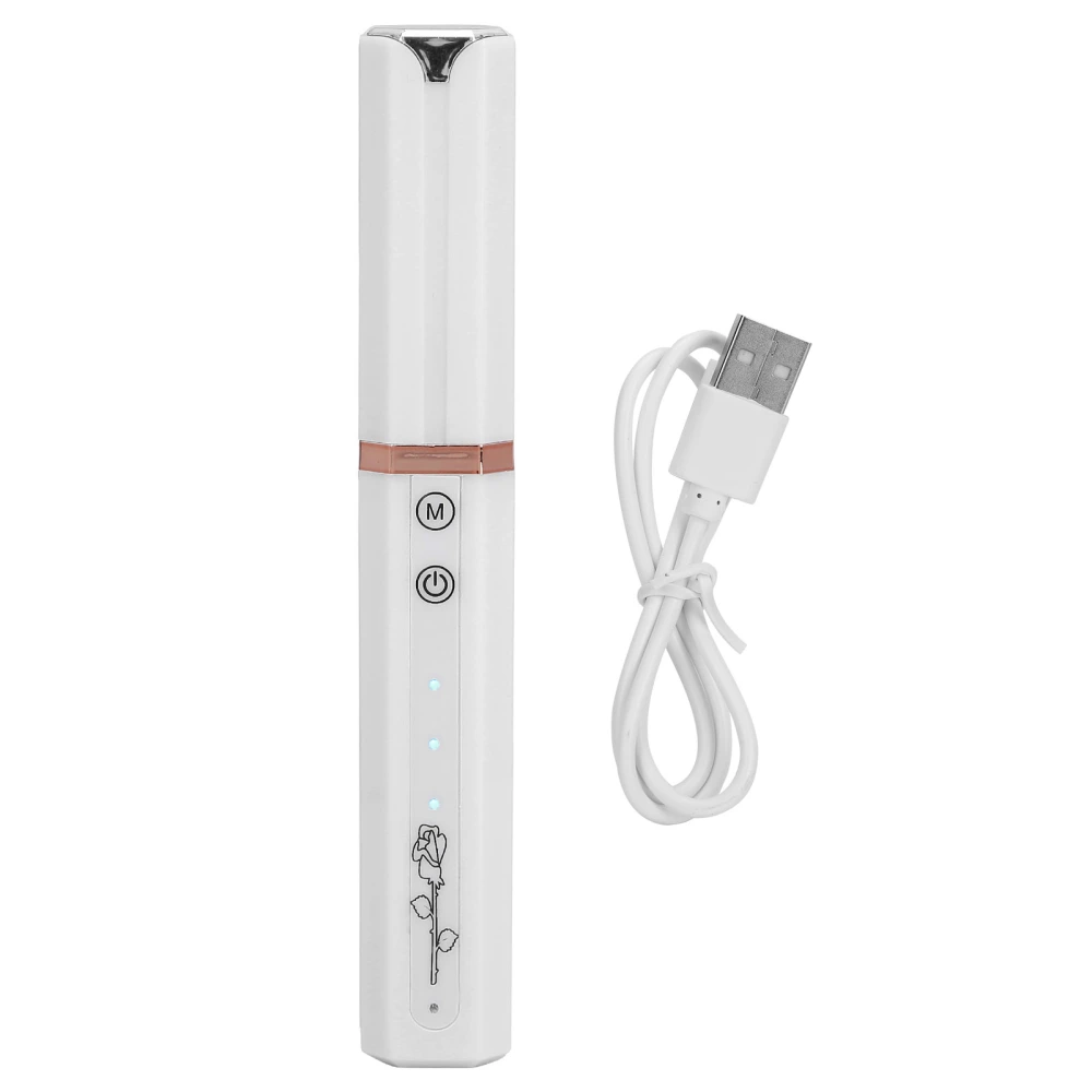 USB Charging Electric Heating Eyelash Curler Portable Long Lasting Eyelash Curling ToolWhite