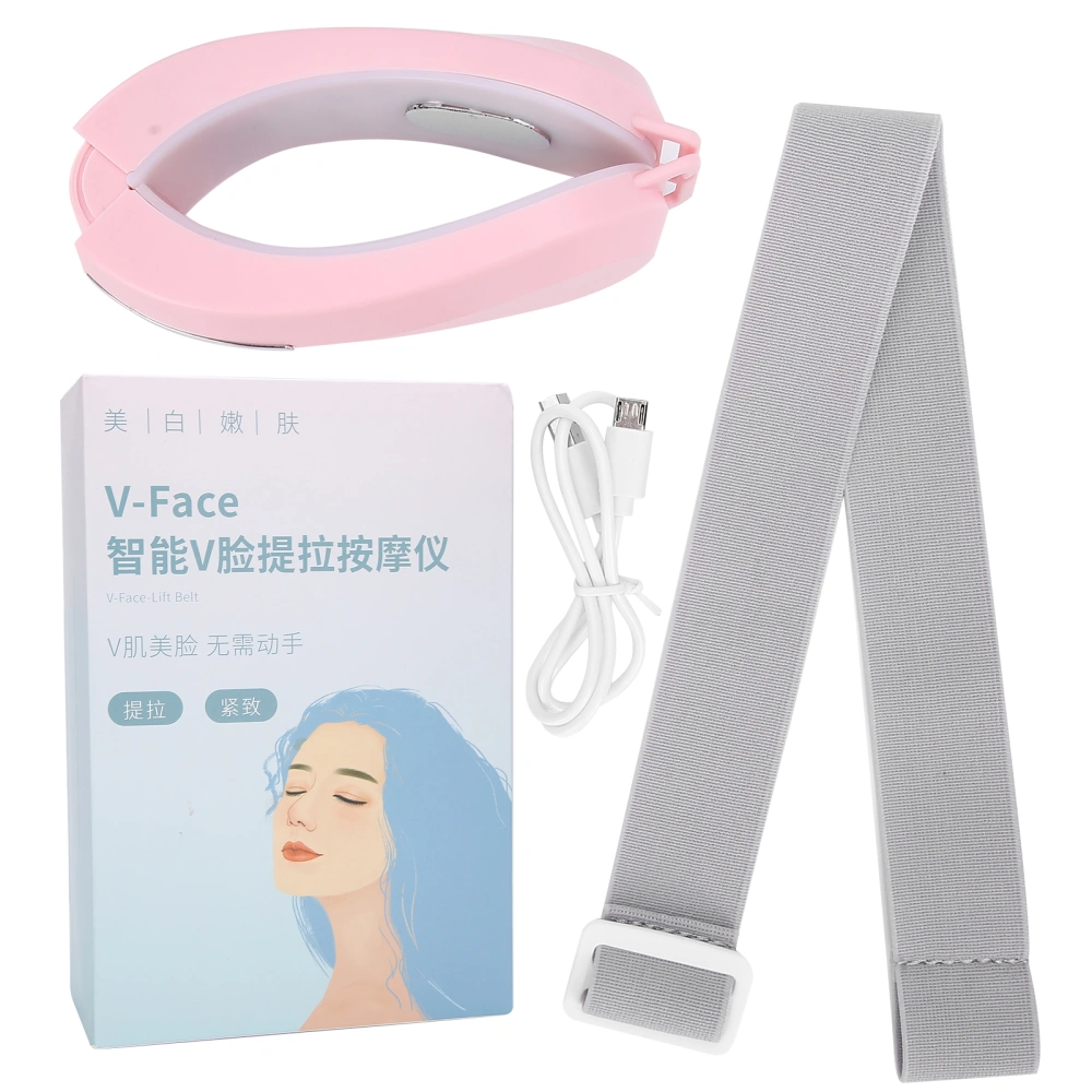 EMS V‑Face Shaping Massager TENS Massage Phontotherapy Light Face Lifting Machine (Pink)