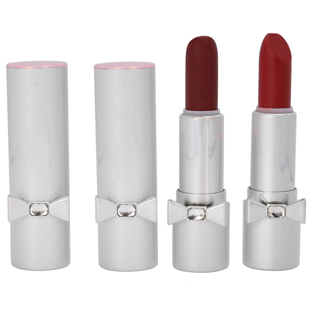 2pcs Long Lasting Matte Lipstick Exquisite Portable Full Color Lip Stick Makeup Tool402+404