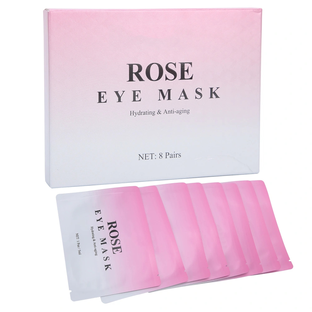 8Pcs BREYLEE Rose Serum Eye Mask Anti Wrinkle Tightening Moisturizing Eye Patch 5ml