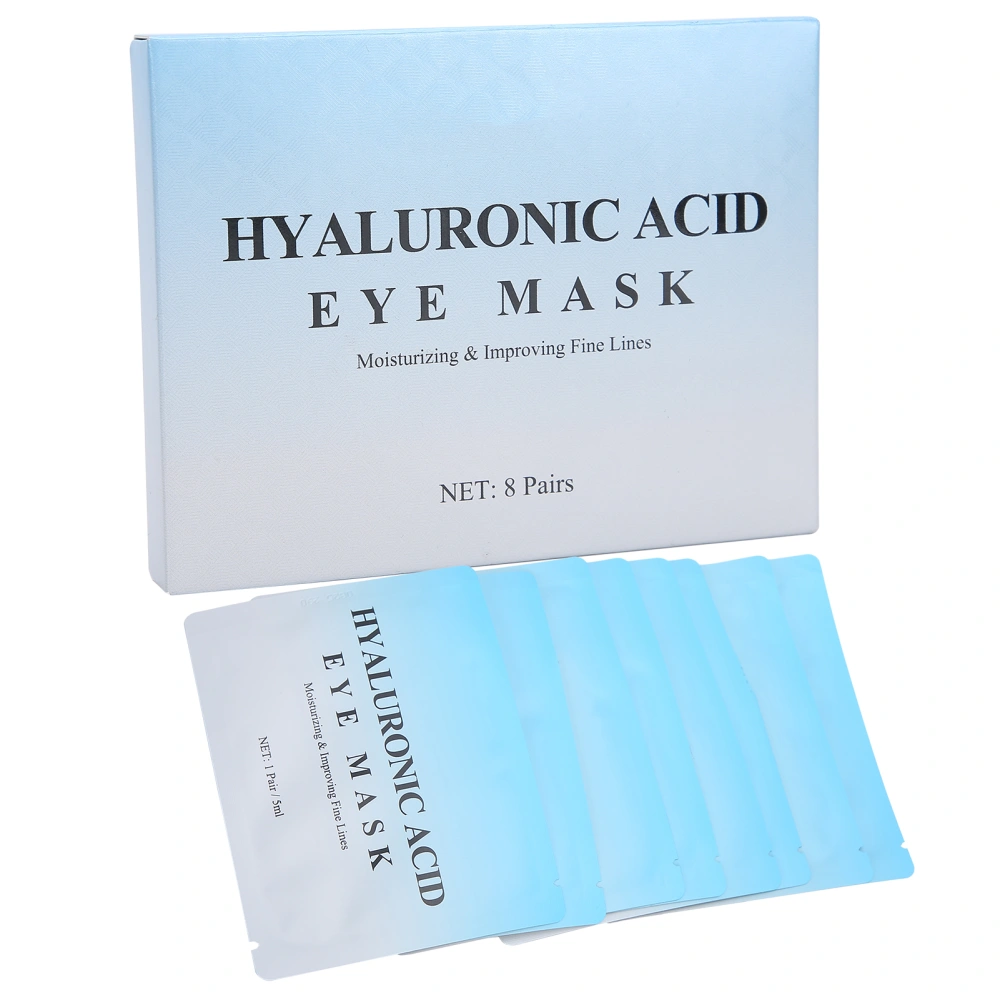 8PCS Hyaluronic Acid Eye Mask Patches for Hydrating Dark Circles Removal Eye Wrinkle Removal