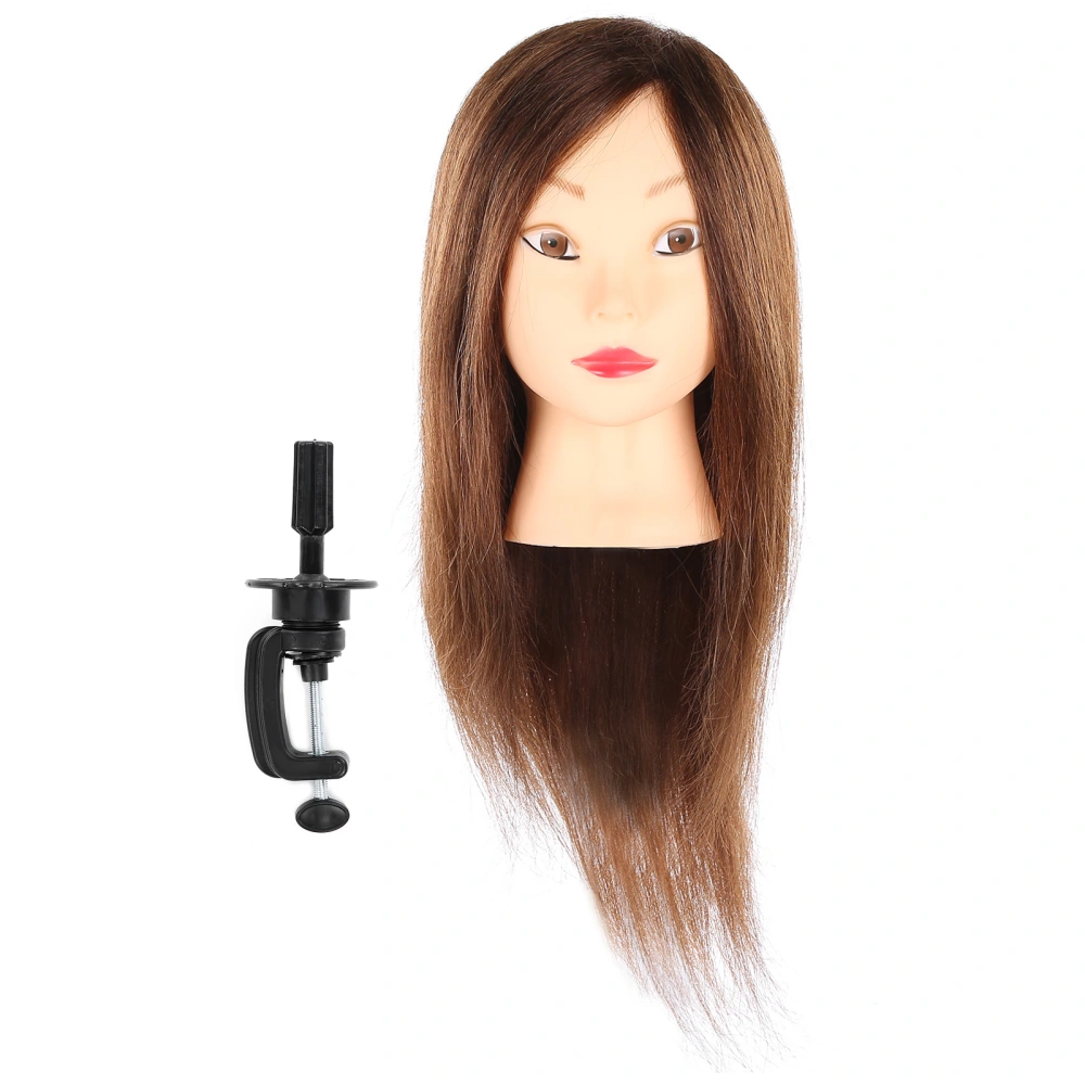 Hair Mannequin Head Hairdresser Training Head Cosmetology Manikin Head with Bracket