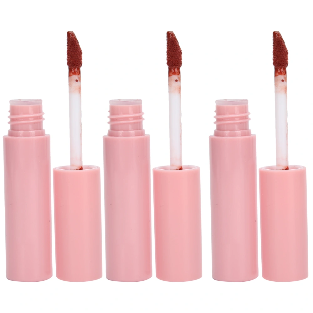 3pcs Dual Use Long Lasting Matte Lip Gloss Matte Waterproof Lip Glaze Makeup Tool PF-M01(#206 )