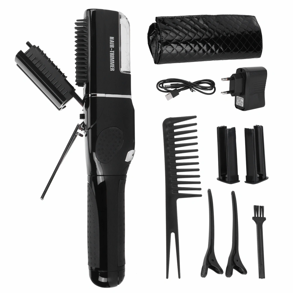 Split End Hair Trimmer Automatic Electric Split End Trimmer Hair Care Hairdressing Tool 110‑240V (Black)EU Plug