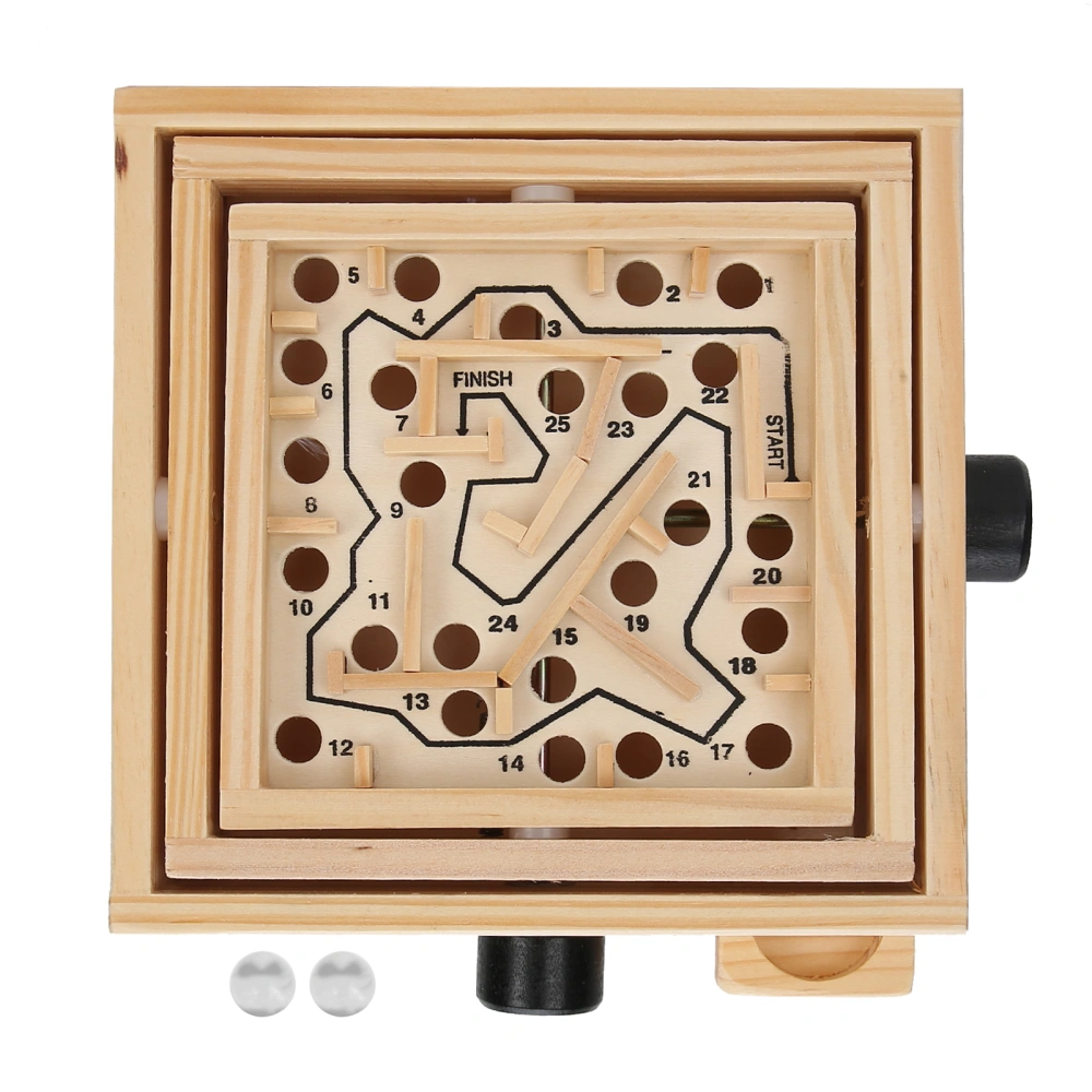 Wooden Maze Puzzle Toy Balances Board Table Maze Game Prevent Dementia for Elderly