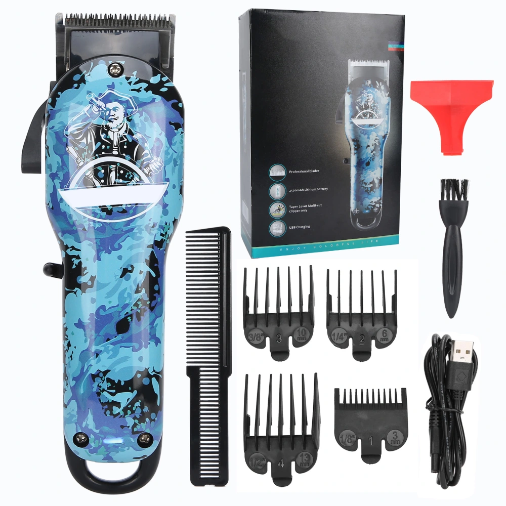 VGR Electric Hair Clipper Kit Oil Head Hair Trimmer Graffiti Men Barber Hair Cutting Machine