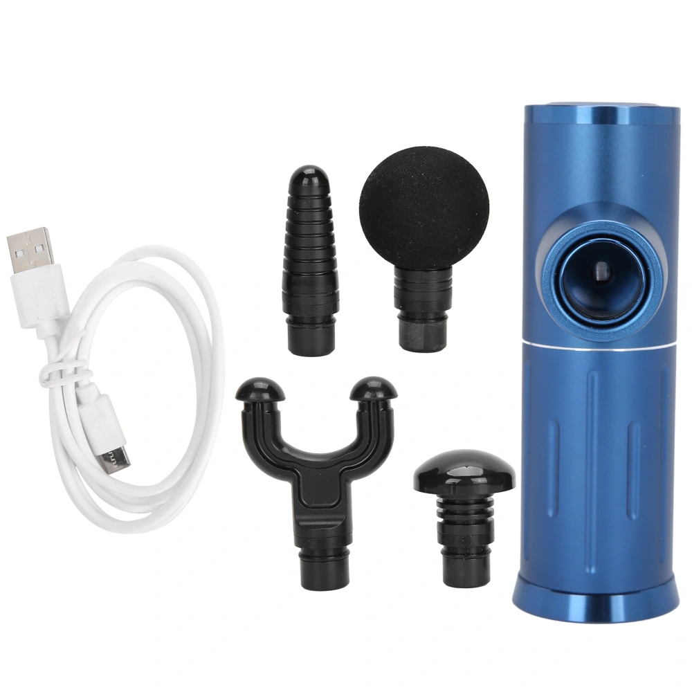 Fitness Massage Gun USB Charging Mini Vibration Muscle Relaxation Massager Device Blue