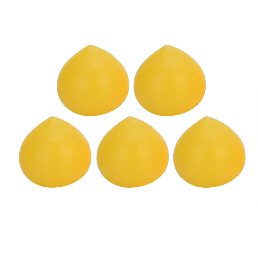 5pcs Wrist Training Massage Grip Ball Rehabilitation Stress Relief Hand Grip Ball for Office Yellow (15 Degree) Peach Shape