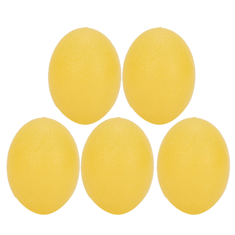 5pcs Silicone Hand Grip Ball Wrist Exercise Strength Training Massage Grip StrengthenerYellow (15 Degrees) Egg Shape (Oval)