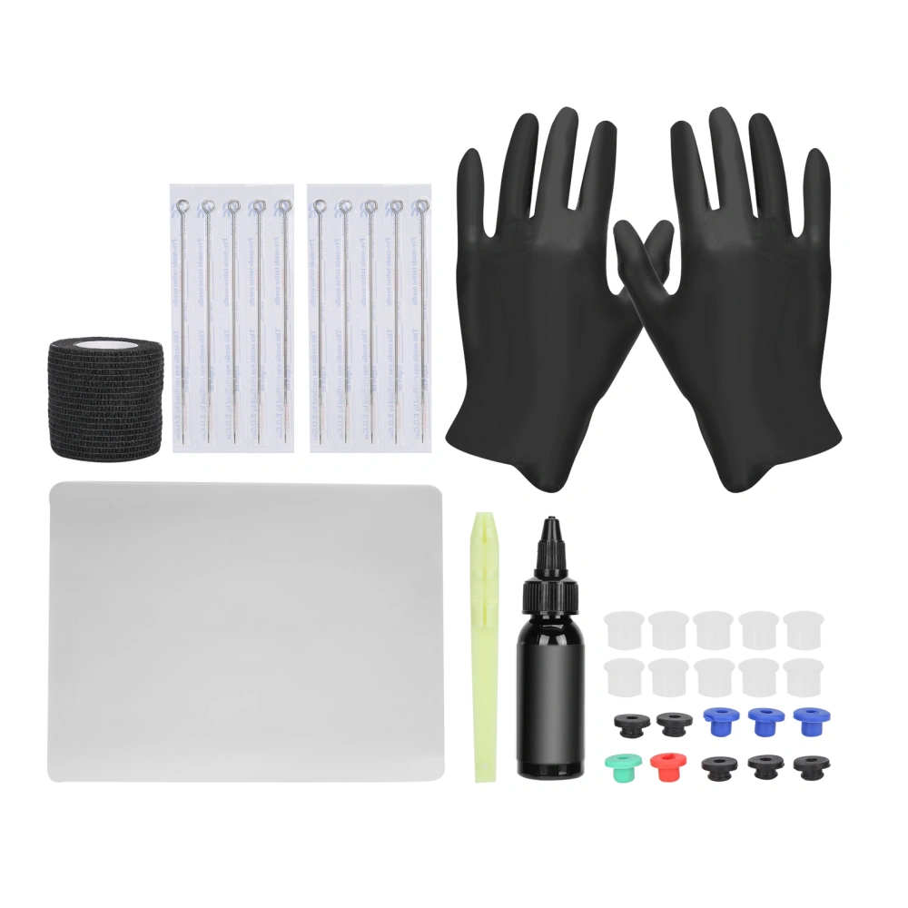 Professional Tattoo Kit Tattoo Needle Pen Practice Skin Gloves Bandage Pigment Tool Set