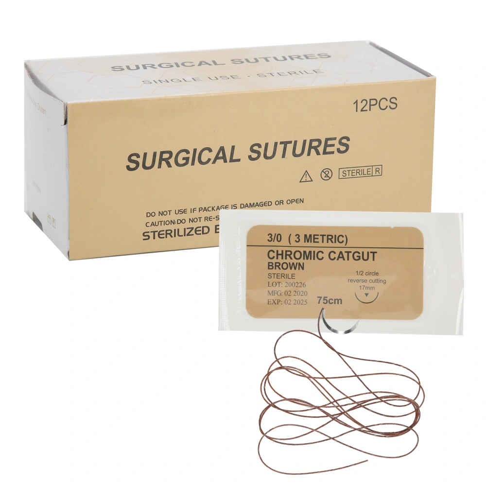 12 Bag / Box Surgical Suture Needle Thread Independent Package Dental Suture Thread with Needle