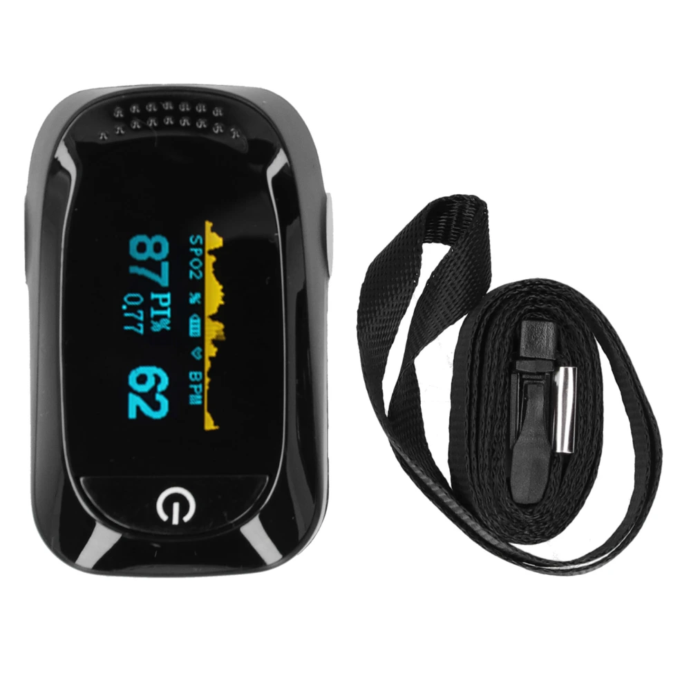 Infrared Measurement OLED Fingertip Pulse Oximeter Blood Oxygen Saturation Monitor Black