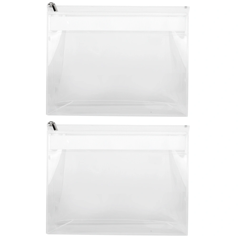 2pcs EVA Transparent Makeup Bag Travel Portable Cosmetic Toiletry Storage Bag Organizer