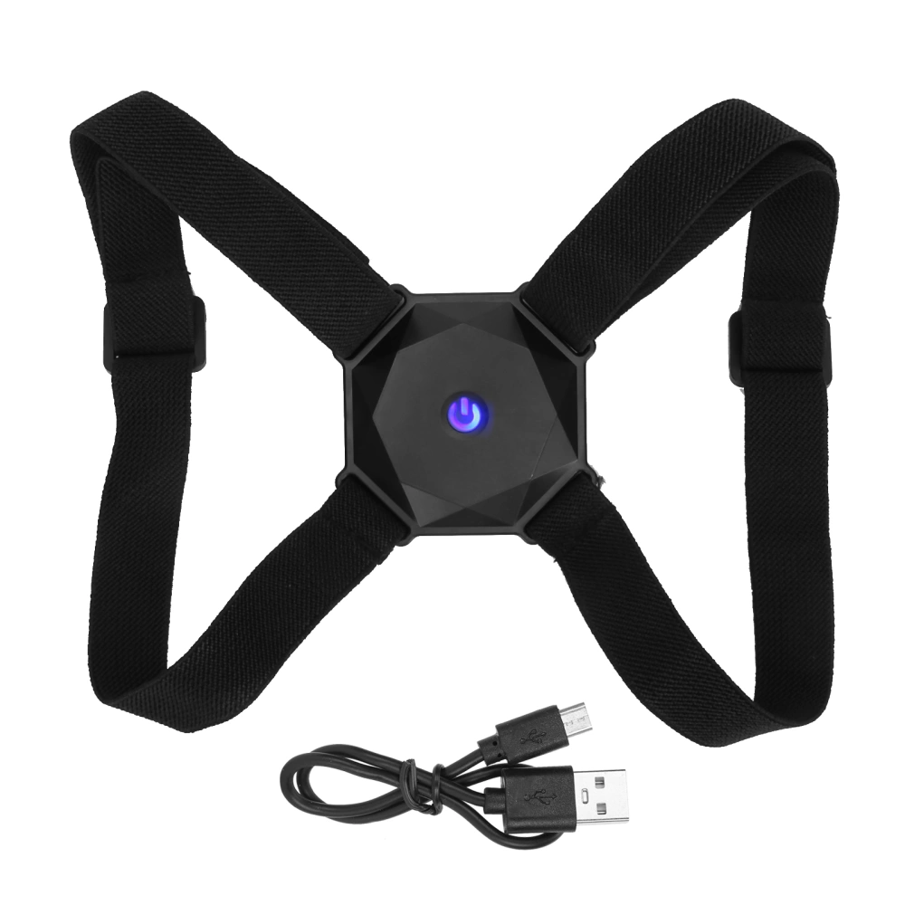 Intelligent Induction Posture Correction Belt Brace Vibration Voice Reminder Back CorrectorBlack