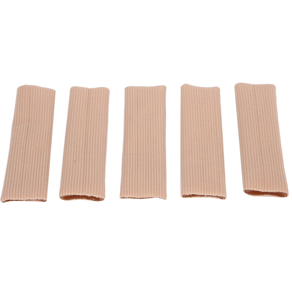 5pcs Finger Toe Tube Toe Sleeve Separator Pedicure Corn PU Gel Elastic Fabric Toe Protector TubeL (10 x 3cm / 3.9 x 1.2in)