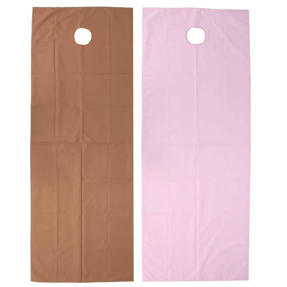 Beauty Salon Bed Sheet Waterproof Oil Proof Massage Bed Cover with Face Breath Hole(Pink +Dark Coffee )