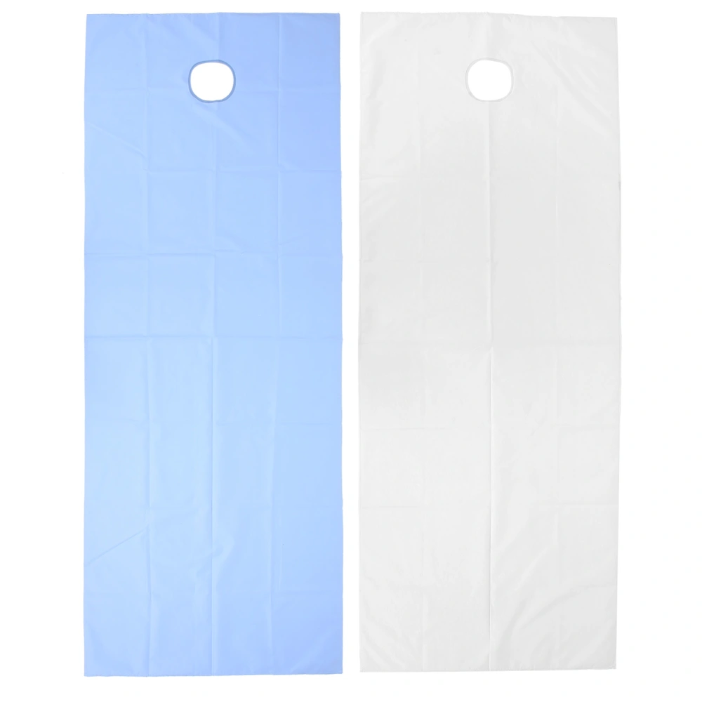 2pcs Disposable Bed Sheets Breathable Waterproof Polyester Massage Bed Cover for Beauty Salon(White Blue )