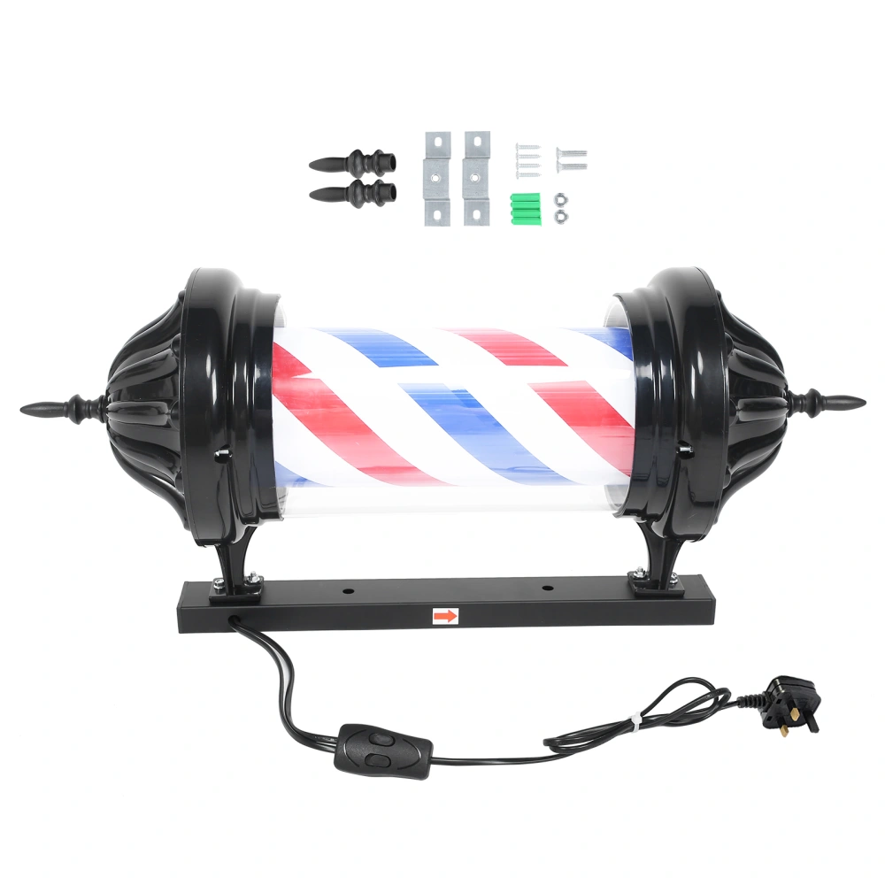 LED Hair Salon Sign Light Vintage Outdoor Rotating Pole Light for Barber Shop Hair SalonUK Plug 220V