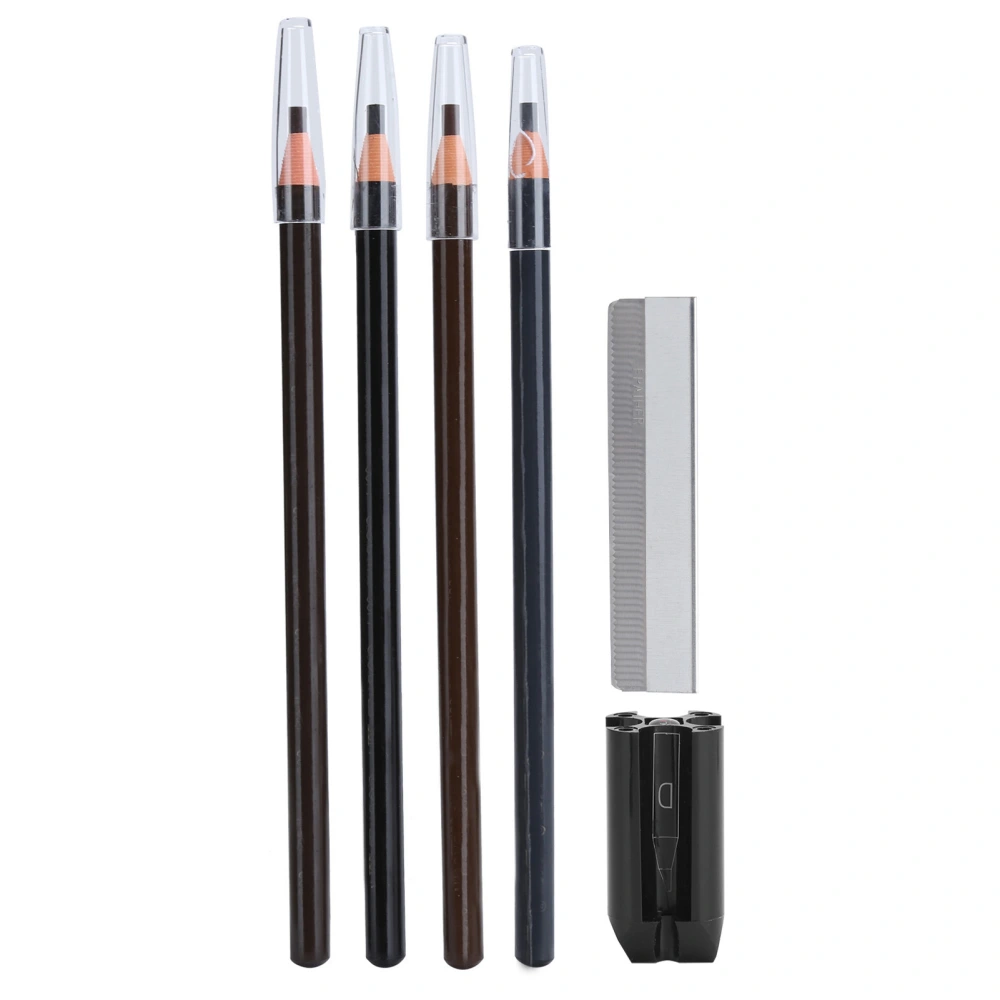 4pcs Eyebrow Pencil Longlasting Waterproof Nature Eyebrow Pen Cosmetic Tools Supplies