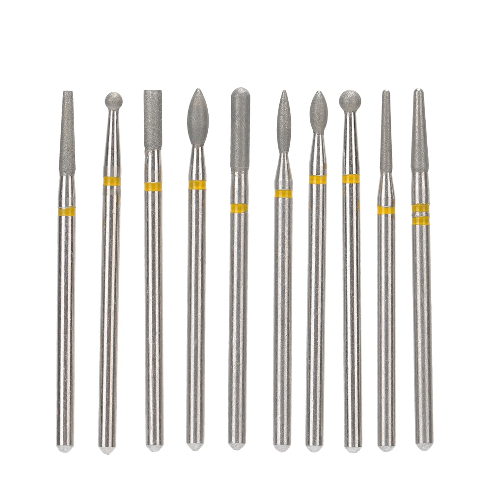 10Pcs Nail Drill Bits Milling Burr Grinder Multi Shape Removal Polishing Manicure Tools