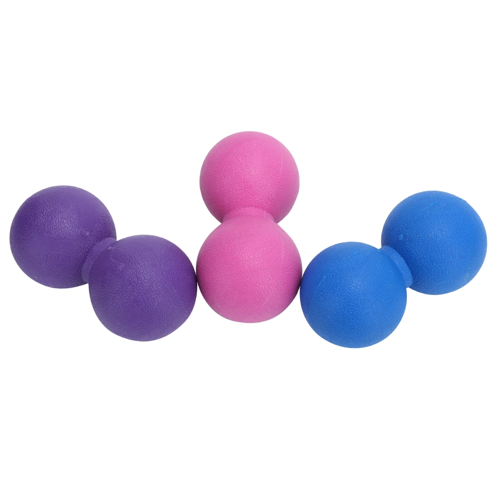 3pcs Fitness Peanut Massage Ball Muscle Relaxing Relieve Pain Shoulder Neck Massage Ball (Blue Purple Pink)