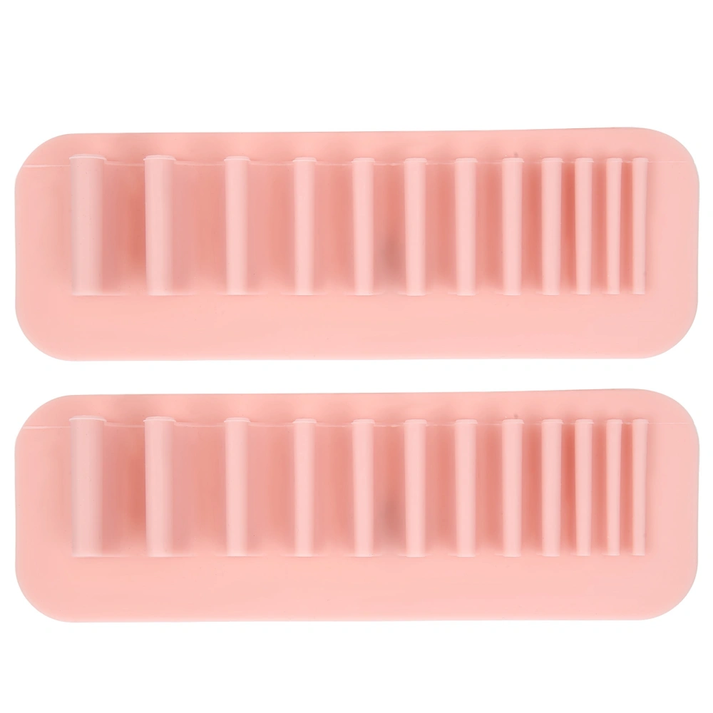 2pcs Silicone Cosmetic Brush Drying Rack Wall‑Mounted Toothbrush Storage Rack Organizer