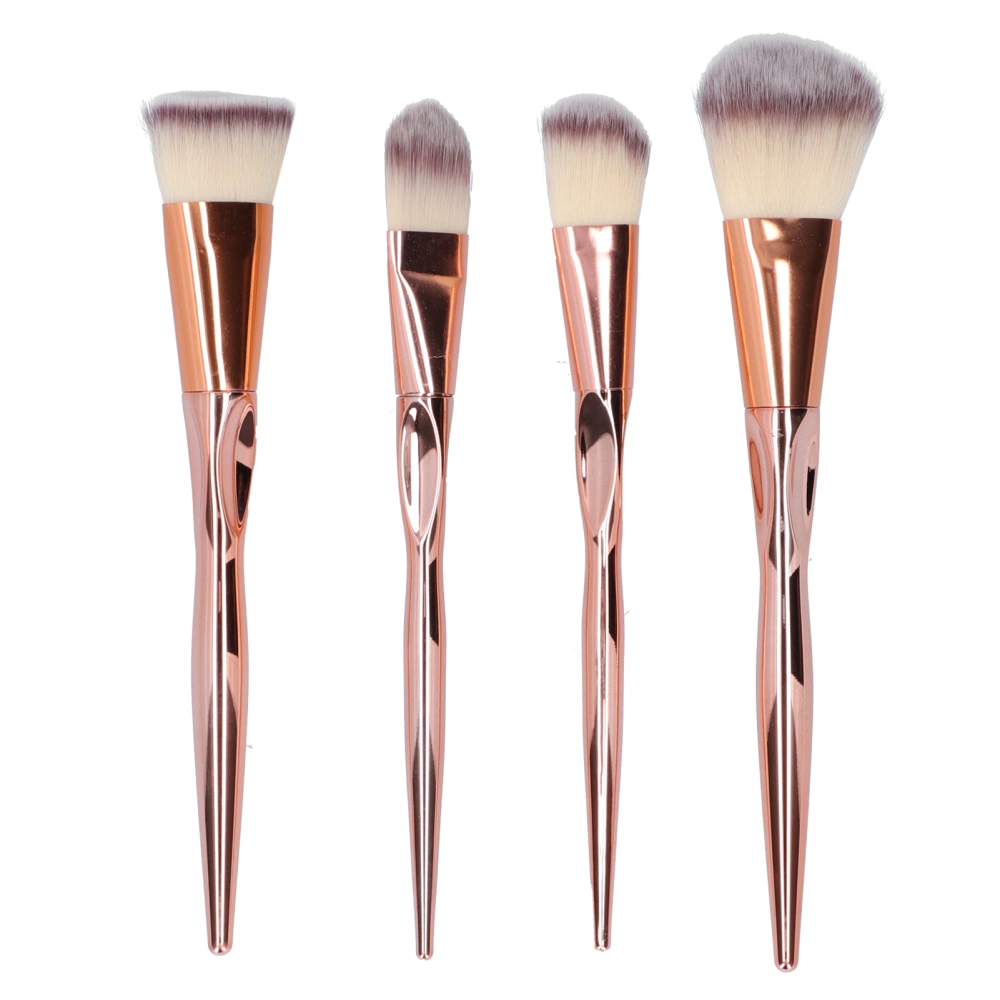 4pcs Makeup Brushes Set Brown White Brush Hair Face Make Up Brush Beauty ToolSet