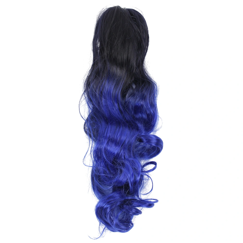 55cm Curly Claw Clip Ponytail Wig Gradient Fashionable Synthetic Fiber Ponytail Hairpiece1BT61C