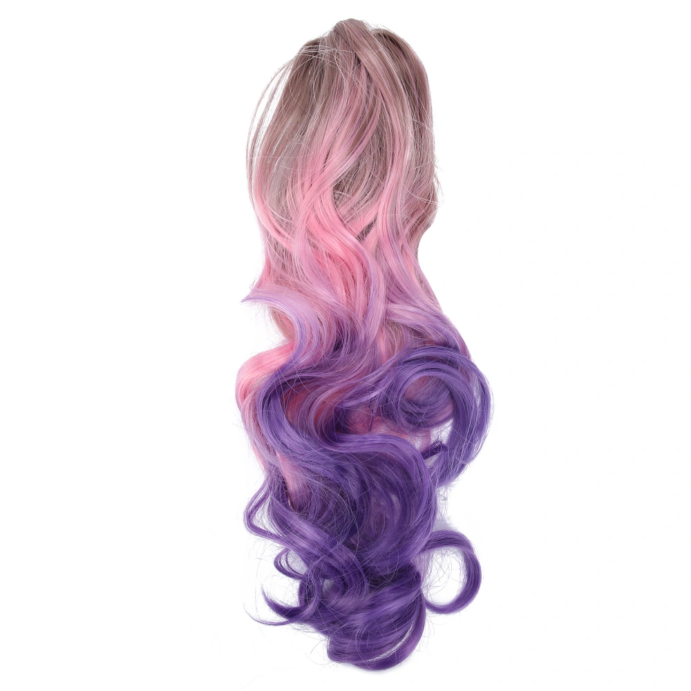 Gradient 3 Colors Claw Clip Hair Wig Extensions Hairpiece Curly Wig Ponytail Wig 55cmStyle: six