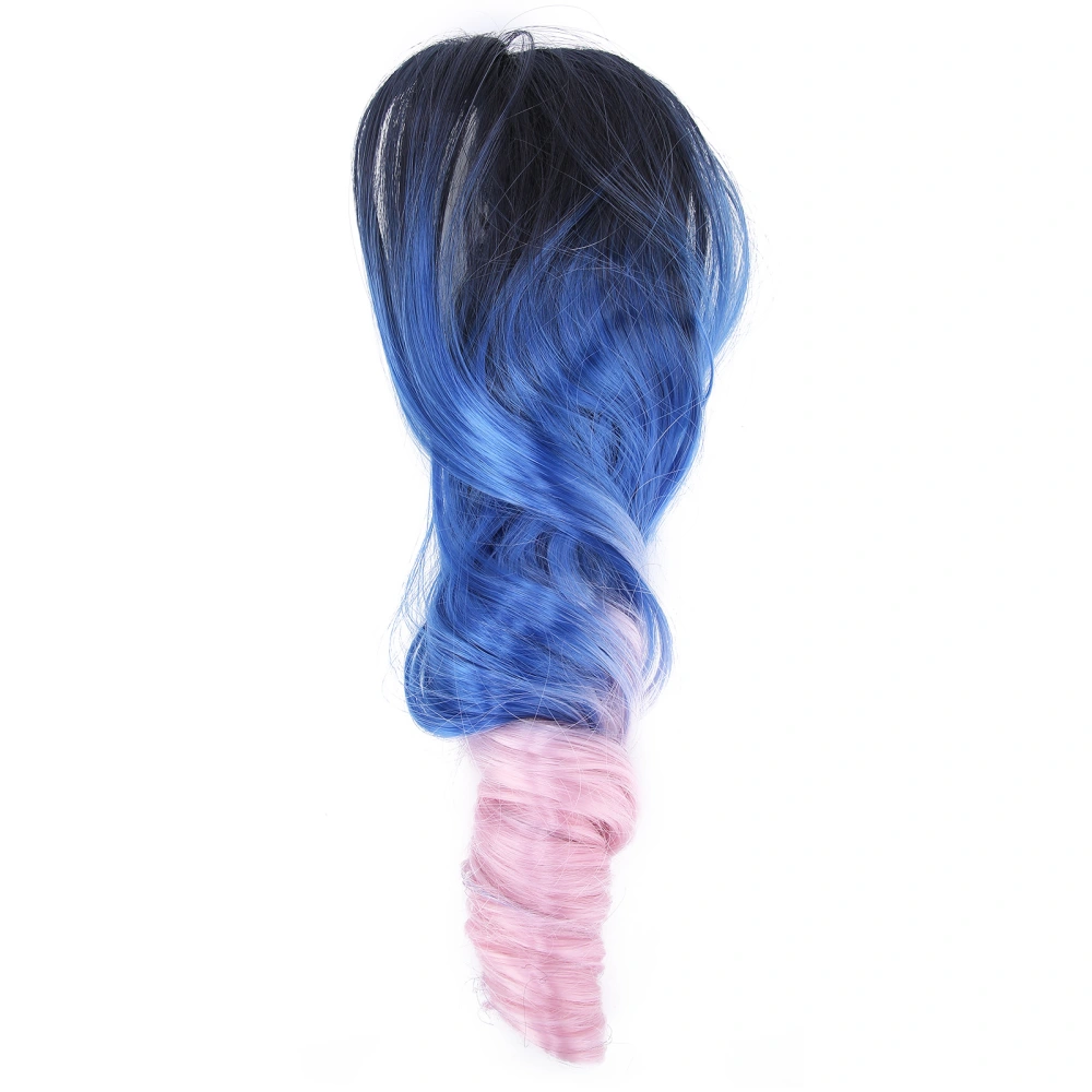 Gradient 3 Colors Claw Clip Hair Wig Extensions Hairpiece Curly Wig Ponytail Wig 55cmStyle: three