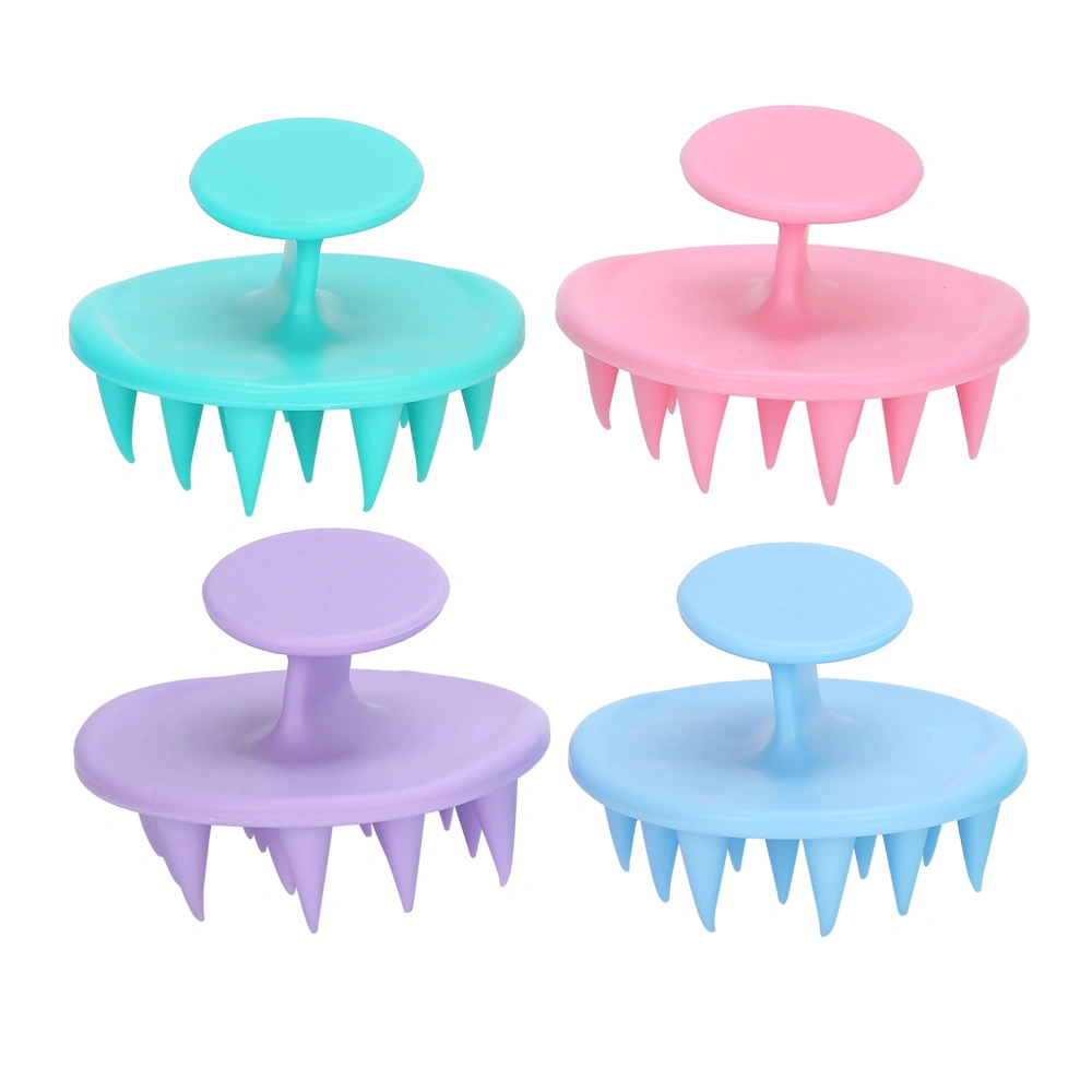 4pcs Silicone Shampoo Brush Shower Scalp Massager Pressure Relieve Hair Washing Comb