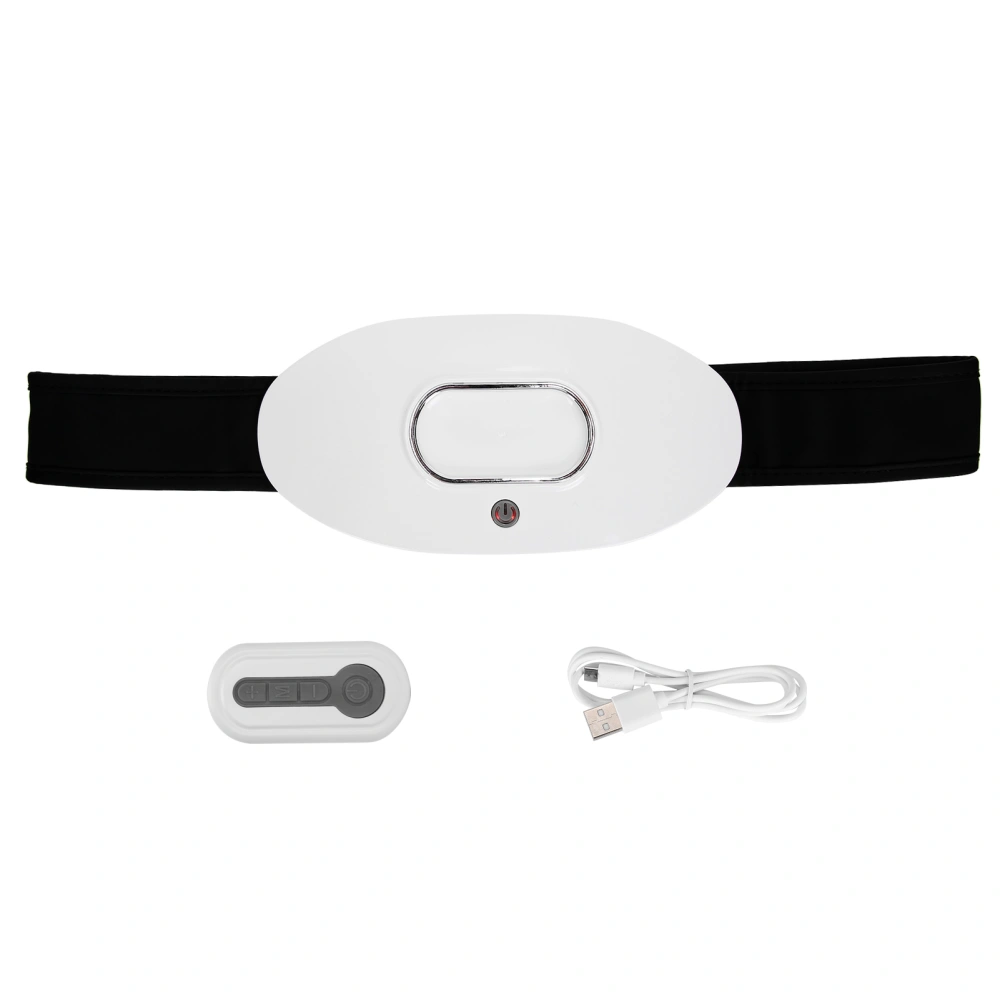 USB Rechargeable Menstrual Heating Belt Waist Abdomen Massage Pain Relief Belt (White Remote Control Type)