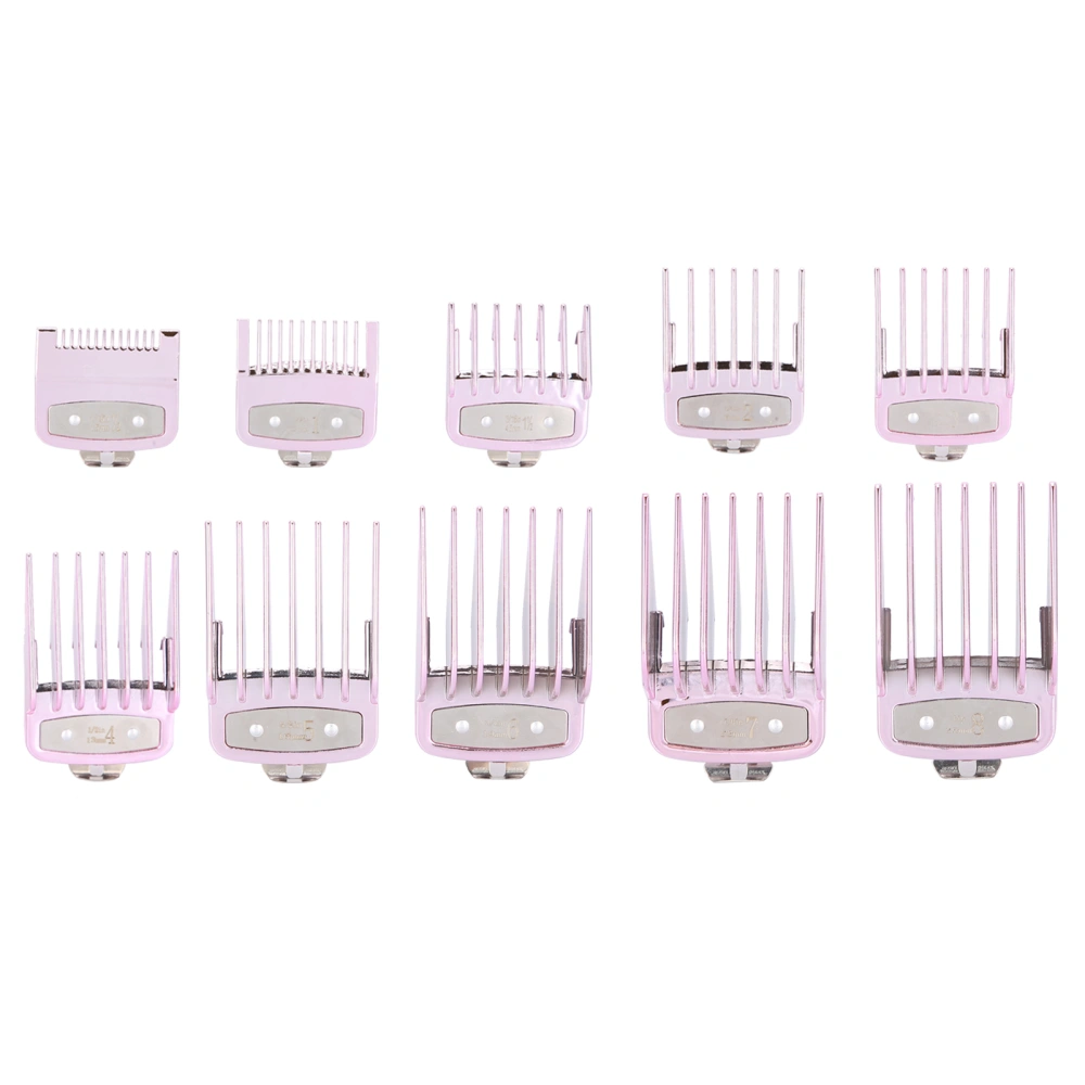 10pcs Haircut Positioning Comb Limit Comb Replacement Guide Comb Set for Hair ClipperRose Purple