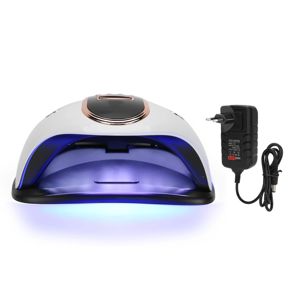 168W LED UV Nail Dryer Lamp Portable Timing Gel Polish Nail Curing Machine 100-240VEU Plug