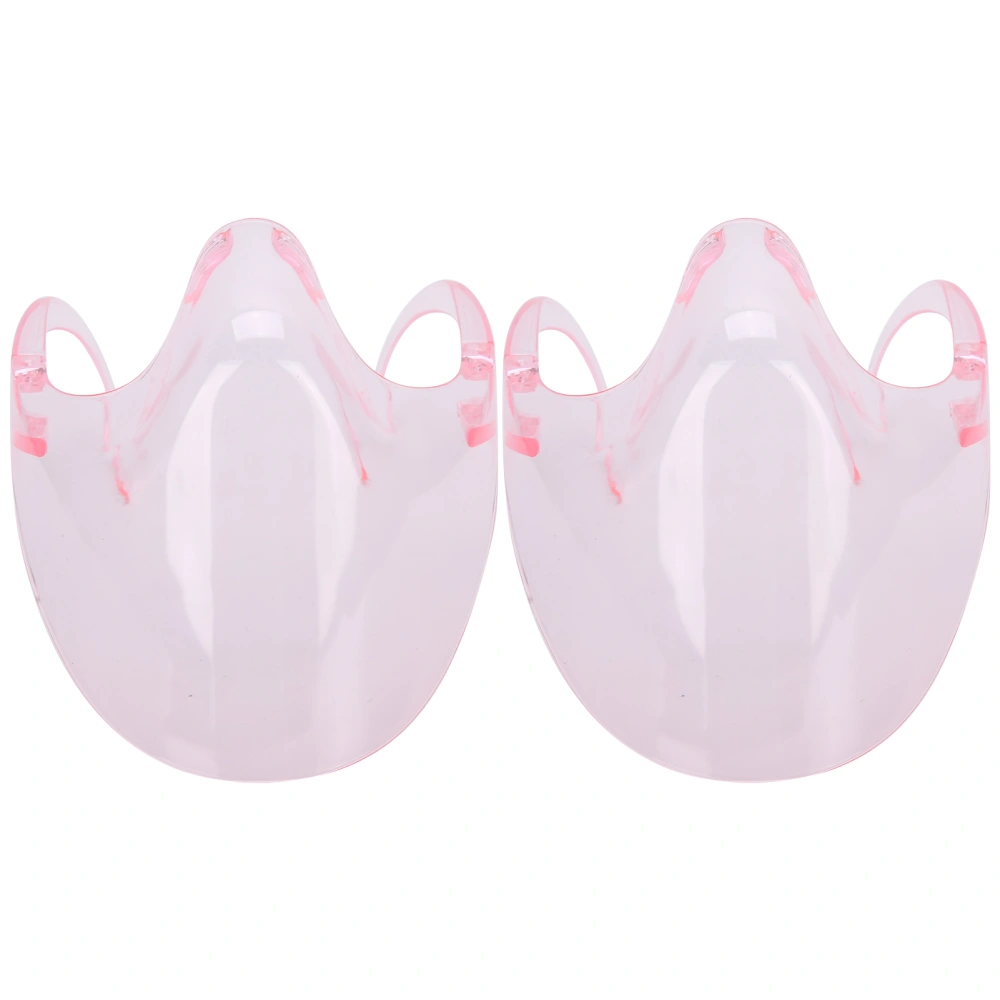 2pcs Transparent Ear Hanging Dustproof Facial Shield Splashproof Protective Cover Red