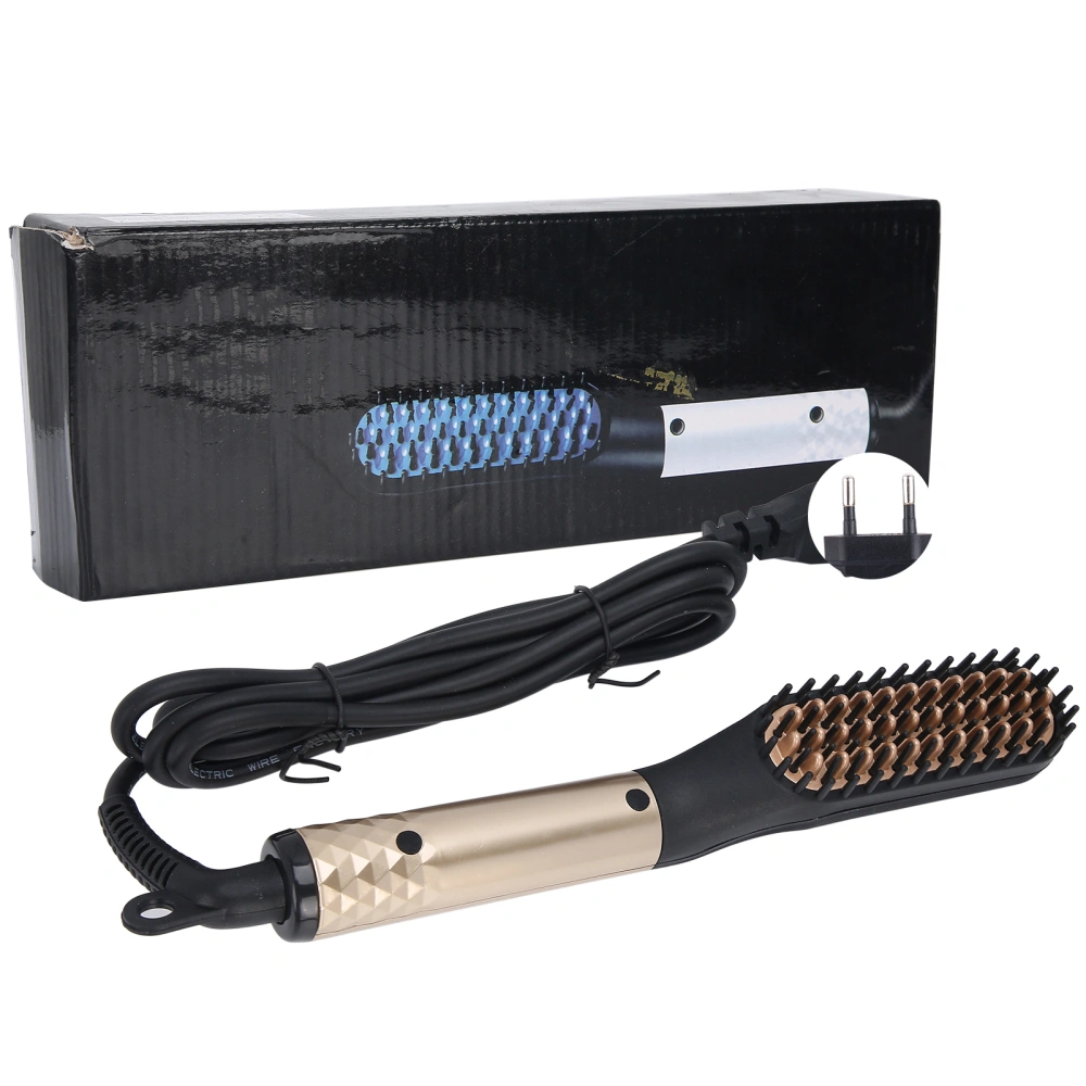 Beard Straightener Electric Heated Hair Straightening Comb Portable Men Beard Brush 110‑240VEU Plug