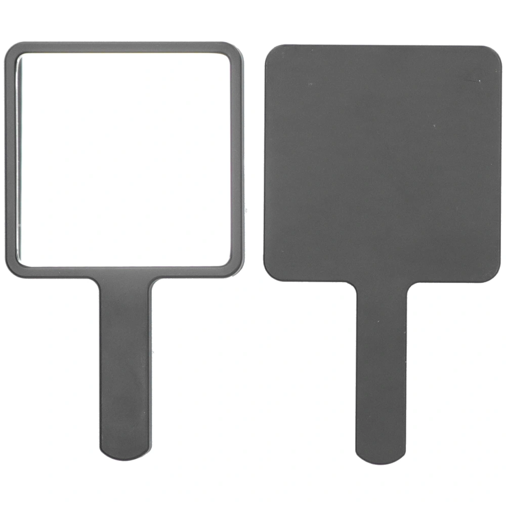 2pcs Handheld Makeup Mirror Portable Square Vanity Mirror Compact Beauty Cosmetic ToolBlack