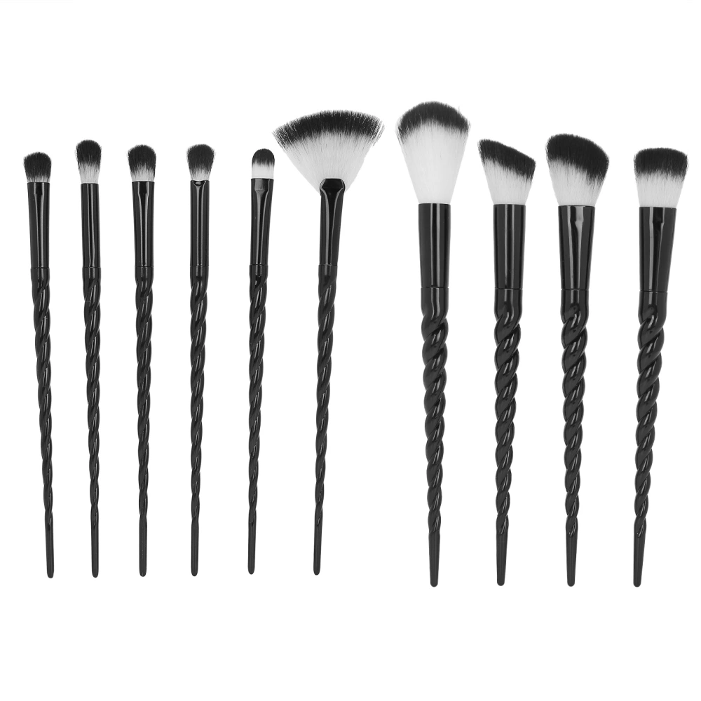 10pcs Spiral Makeup Brush Set Soft Hair Eye Shadow Highlight Wet Powder Brush Cosmetic Tool