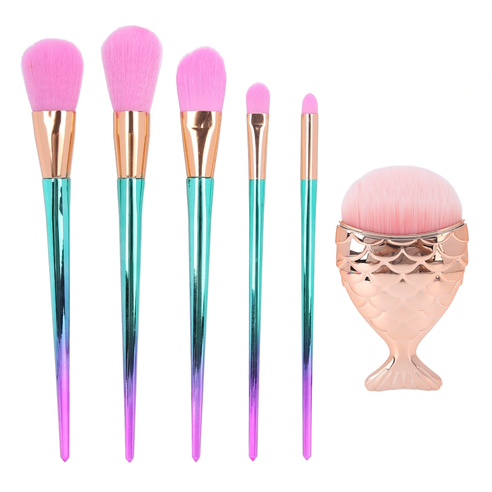 6pcs Makeup Brushes Set Lips Wet Makeup Powder Eye Shadow Loose Powder Blush Brush