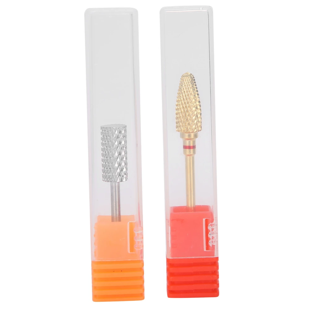 2pcs 2.35mm Shank Diameter Nail Drill Bit Manicure Nail Art Grinding Head for Electric Nail Drill