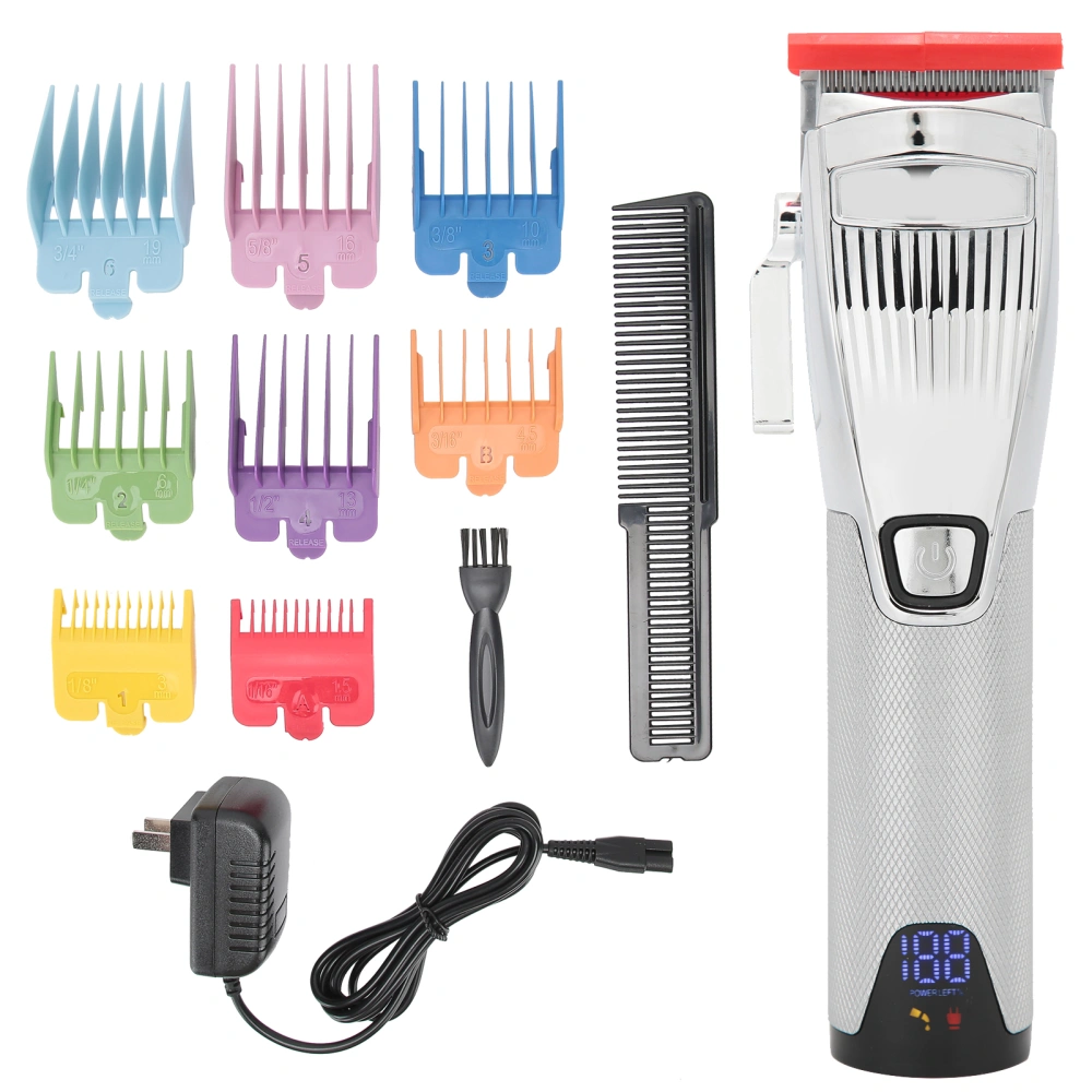 suaperne S700 Hair Clippers Hair Cutter Strong Powder Electric Hair Clipper for Home Salon US Plug 100‑240VSilver White