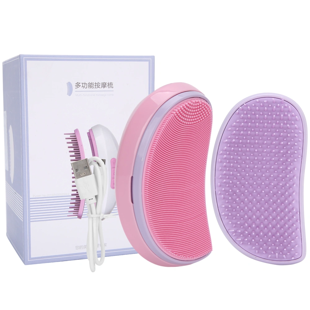 Facial Cleaning Brush Silicone Electric Face Cleaner Vibration Massage Hair Comb Cleaning Tool