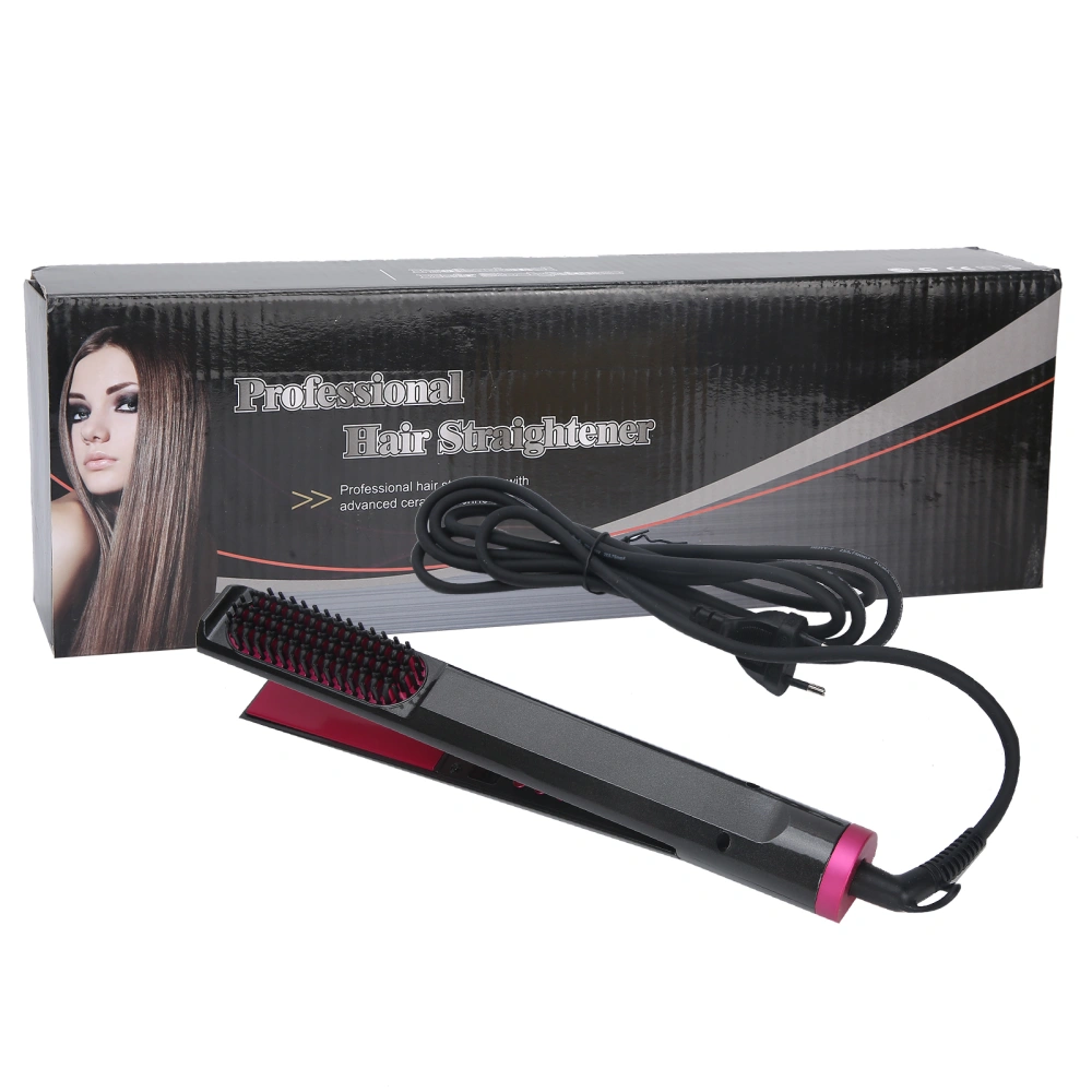 Multi Functional Hair Straightener Hair Curling Straightening Comb Styling Tool 110-240V(EU Plug )