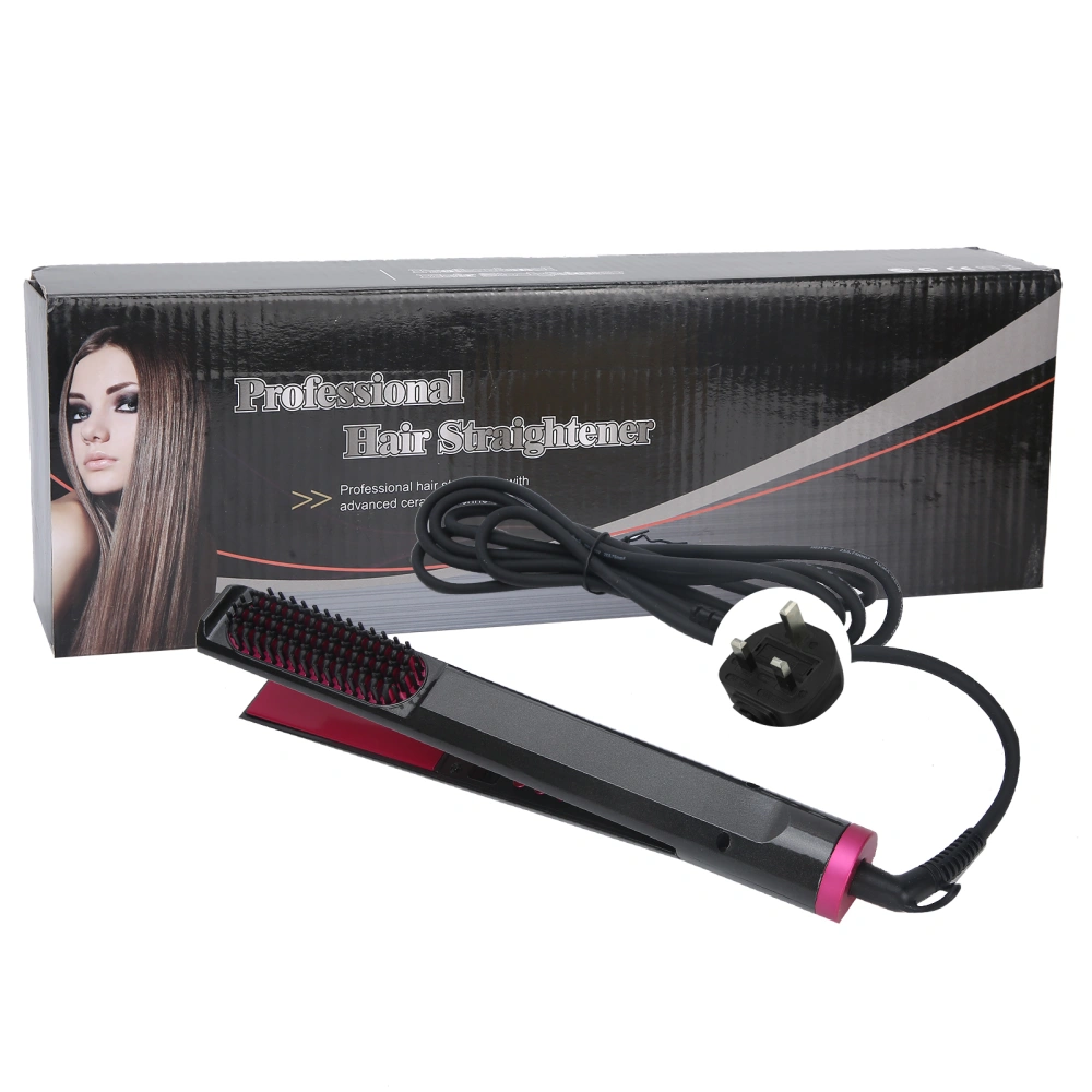 Multi Functional Hair Straightener Hair Curling Straightening Comb Styling Tool 110-240V(UK Plug )